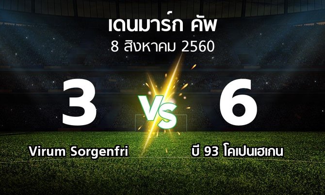 ผลบอล : Virum Sorgenfri vs บี 93 โคเปนเฮเกน (เดนมาร์ก-คัพ 2017-2018)