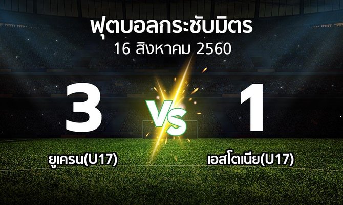ผลบอล : ยูเครน(U17) vs เอสโตเนีย(U17) (ฟุตบอลกระชับมิตร)