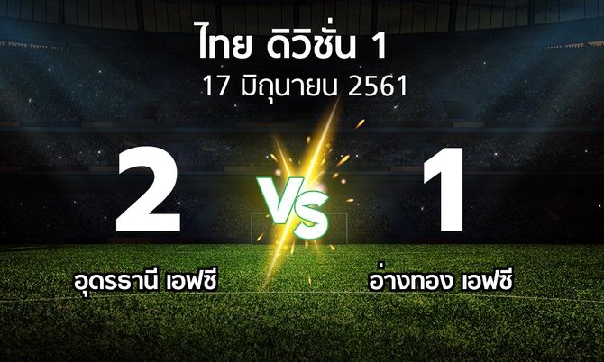 ผลบอล : อุดรธานี เอฟซี vs อ่างทอง เอฟซี (ดิวิชั่น 1 2018)