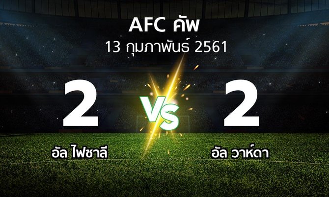 ผลบอล : อัล ไฟซาลี vs อัล วาห์ดา (เอเอฟซีคัพ 2018)