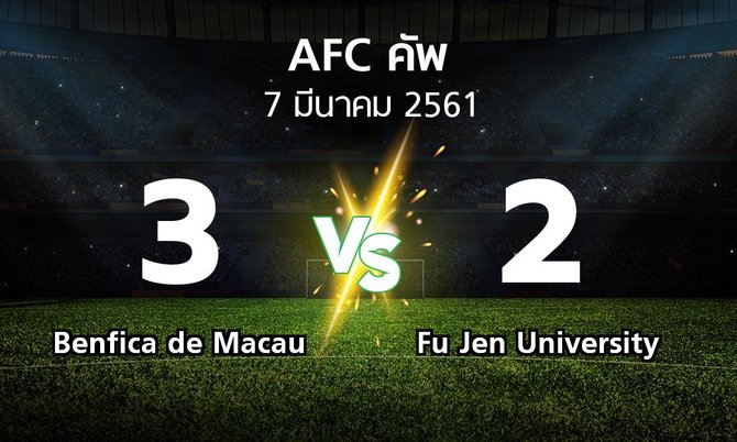 ผลบอล : Benfica de Macau vs Fu Jen University (เอเอฟซีคัพ 2018)