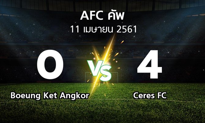 ผลบอล : Boeung Ket Angkor vs Ceres FC (เอเอฟซีคัพ 2018)