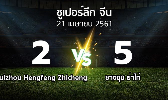 ผลบอล : Guizhou Hengfeng Zhicheng vs ชางชุน ย่าไท่ (ซูเปอร์ลีกจีน 2018)