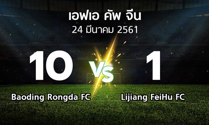 ผลบอล : Baoding Rongda FC vs Lijiang FeiHu FC (เอฟเอ-คัพ-จีน 2018)