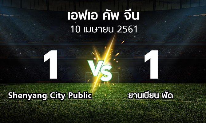 ผลบอล : Shenyang City Public vs ยานเบียน ฟัด (เอฟเอ-คัพ-จีน 2018)