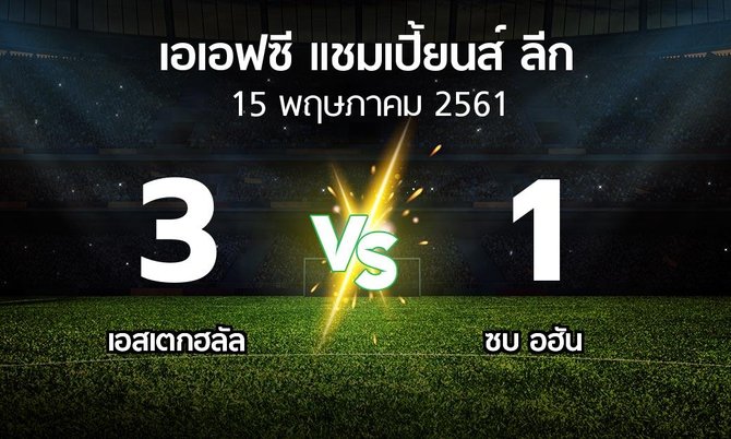 ผลบอล : เอสเตกฮลัล vs ซบ อฮัน (เอเอฟซีแชมเปี้ยนส์ลีก 2018)