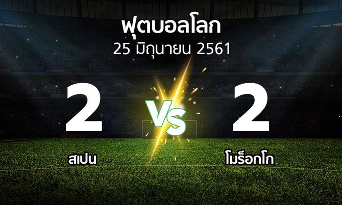 ผลบอล : สเปน vs โมร็อกโก (ฟุตบอลโลก 2018)