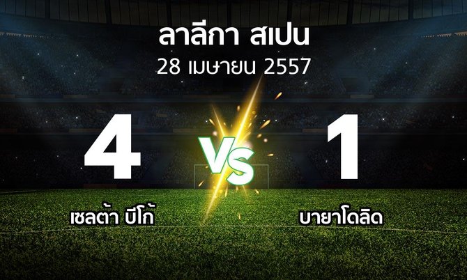 รายงานการแข่งขัน : เซลต้า บีโก้ vs บายาโดลิด (La liga 2013-2014)