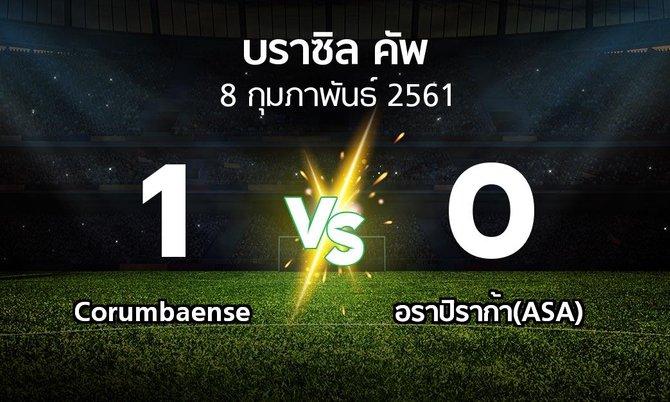 ผลบอล : Corumbaense vs อราปิราก้า(ASA) (บราซิล-คัพ 2018)