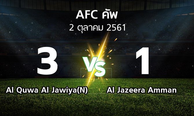 ผลบอล : Al Quwa Al Jawiya(N) vs Al Jazeera Amman (เอเอฟซีคัพ 2018)
