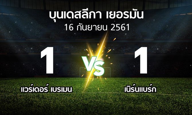 ผลบอล : เบรเมน vs เนิร์นแบร์ก (บุนเดสลีกา 2018-2019)