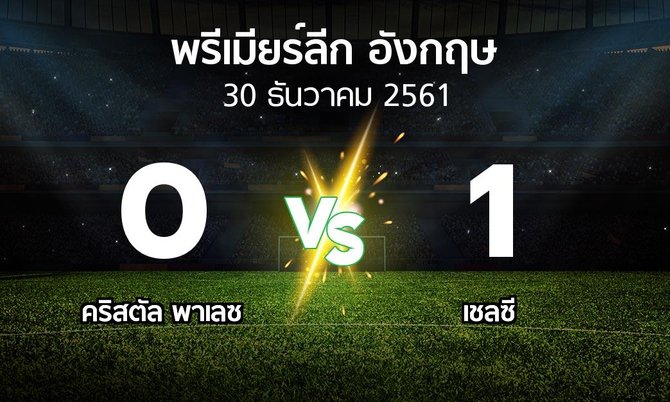 ผลบอล : คริสตัล พาเลซ vs เชลซี (พรีเมียร์ลีก 2018-2019)