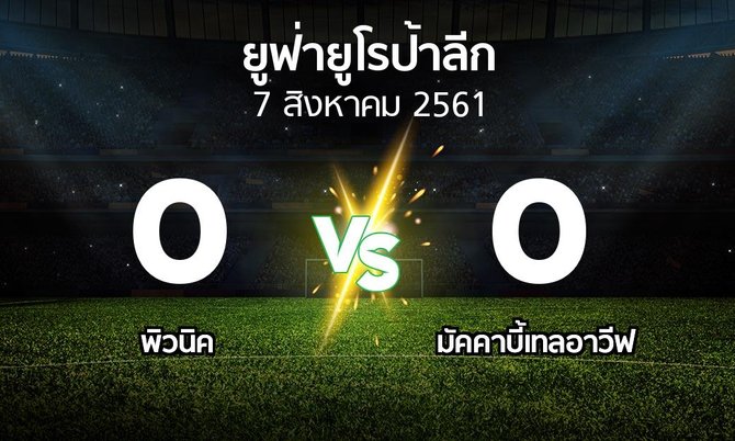 ผลบอล : พิวนิค vs มัคคาบี้เทลอาวีฟ (ยูฟ่า ยูโรป้าลีก 2018-2019)