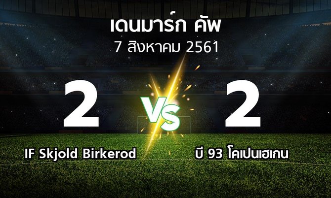 ผลบอล : IF Skjold Birkerod vs บี 93 โคเปนเฮเกน (เดนมาร์ก-คัพ 2018-2019)