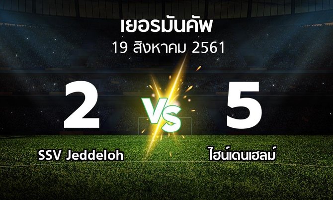 ผลบอล : SSV Jeddeloh vs ไฮน์เดนเฮลม์ (เดเอฟเบ-โพคาล 2018-2019)