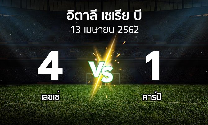 ผลบอล : เลชเช่ vs คาร์ปิ (อิตาลี-เซเรีย-บี 2018-2019)