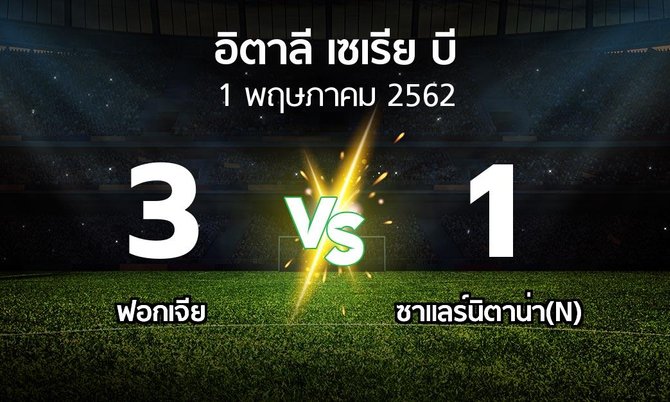 ผลบอล : ฟอกเจีย vs ซาแลร์นิตาน่า(N) (อิตาลี-เซเรีย-บี 2018-2019)