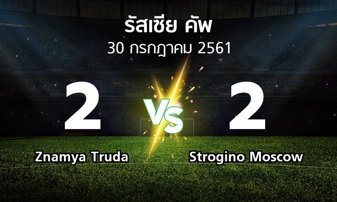 ผลบอล : Znamya Truda vs Strogino Moscow (รัสเซีย-คัพ 2018-2019)