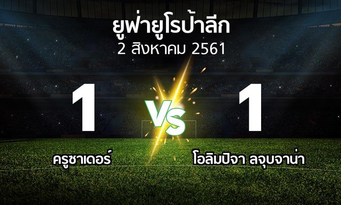 ผลบอล : ครูซาเดอร์ vs โอลิมปิจา ลจุบจาน่า (ยูฟ่า ยูโรป้าลีก 2018-2019)
