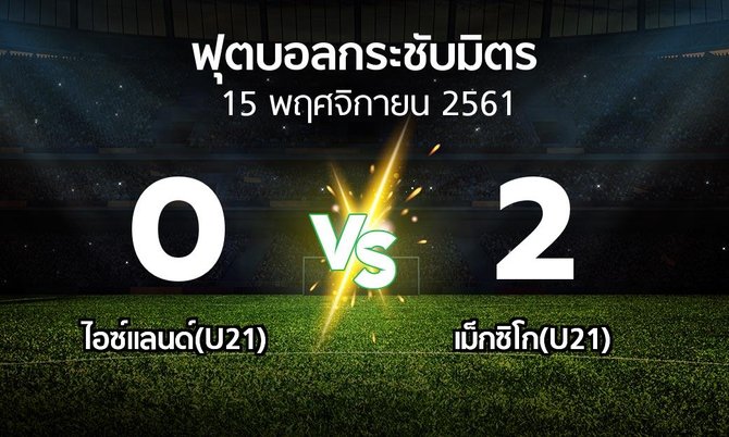 ผลบอล : ไอซ์แลนด์(U21) vs เม็กซิโก(U21) (ฟุตบอลกระชับมิตร)