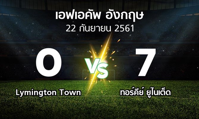 ผลบอล : Lymington Town vs ทอร์คีย์ ยูไนเต็ด (เอฟเอ คัพ 2018-2019)