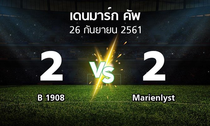 ผลบอล : B 1908 vs Marienlyst (เดนมาร์ก-คัพ 2018-2019)