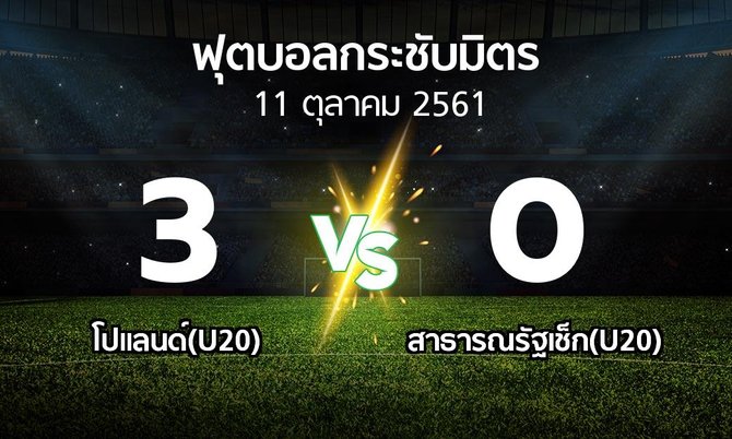 ผลบอล : โปแลนด์(U20) vs สาธารณรัฐเช็ก(U20) (ฟุตบอลกระชับมิตร)