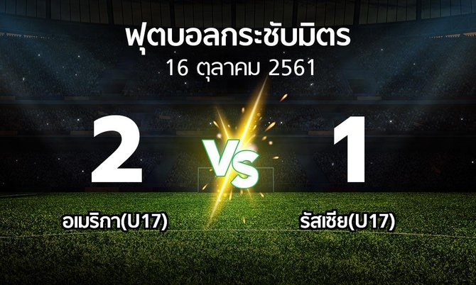 ผลบอล : อเมริกา(U17) vs รัสเซีย(U17) (ฟุตบอลกระชับมิตร)