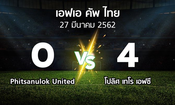 ผลบอล : Phitsanulok United vs บีอีซี เทโรศาสน (ไทยเอฟเอคัพ 2019)