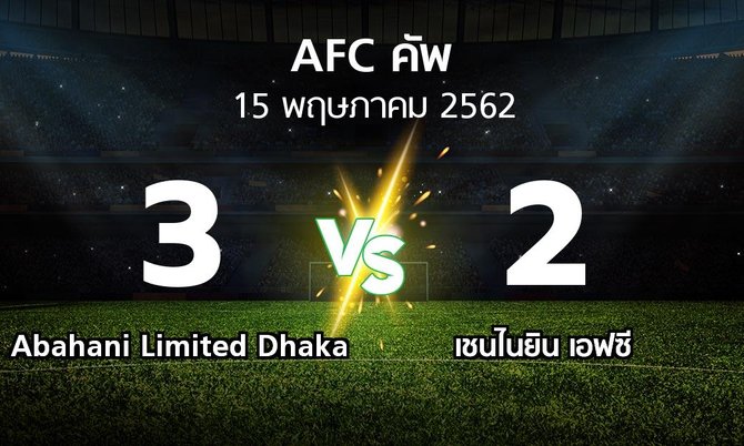 ผลบอล : Abahani Limited Dhaka vs เชนไนยิน เอฟซี (เอเอฟซีคัพ 2019)