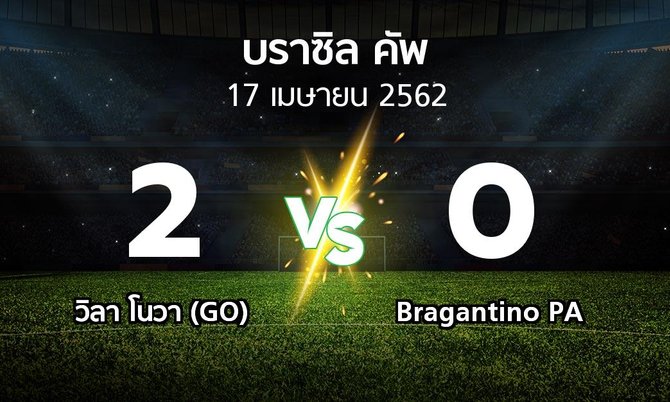 ผลบอล : วิลา โนวา (GO) vs Bragantino PA (บราซิล-คัพ 2019)