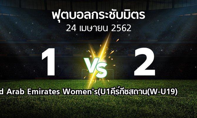 ผลบอล : United Arab Emirates Women's(U19) vs คีร์กีซสถาน(W-U19) (ฟุตบอลกระชับมิตร)