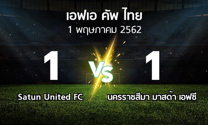 ผลบอล : Satun United FC vs นครราชสีมา มาสด้า เอฟซี (ไทยเอฟเอคัพ 2019)