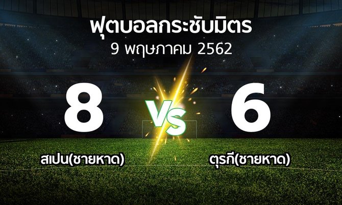 ผลบอล : สเปน(ชายหาด) vs ตุรกี(ชายหาด) (ฟุตบอลกระชับมิตร)