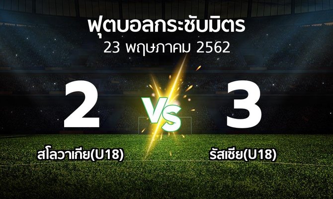 ผลบอล : สโลวาเกีย(U18) vs รัสเซีย(U18) (ฟุตบอลกระชับมิตร)