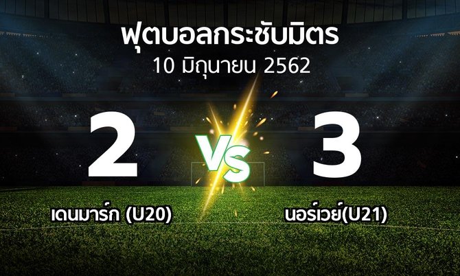 ผลบอล : เดนมาร์ก (U20) vs นอร์เวย์(U21) (ฟุตบอลกระชับมิตร)