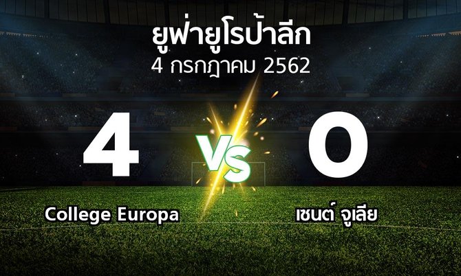 ผลบอล : College Europa vs เซนต์ จูเลีย (ยูฟ่า ยูโรป้าลีก 2019-2020)