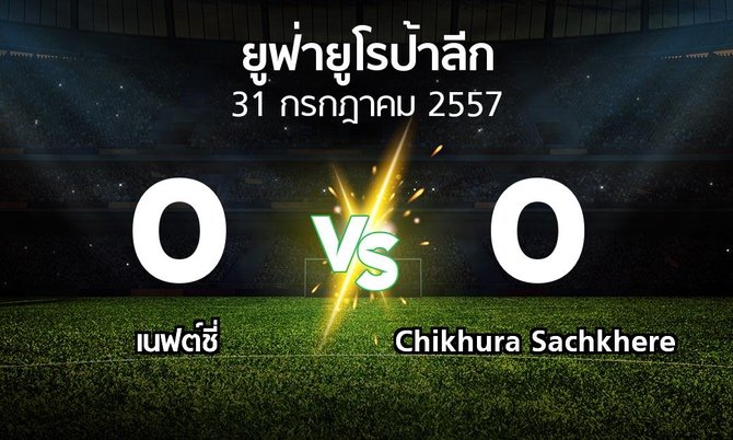 รายงานการแข่งขัน : เนฟต์ชี่ vs Chikhura Sachkhere (UEFA Europa League 2014-2015)