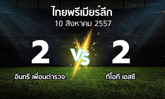 รายงานการแข่งขัน : อินทรี เพื่อนตำรวจ vs ทีโอที เอสซี (Thailand Premier League 2014)