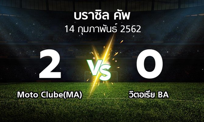 ผลบอล : Moto Clube(MA) vs วิตอเรีย BA (บราซิล-คัพ 2019)