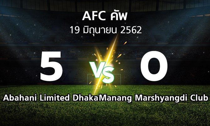 ผลบอล : Abahani Limited Dhaka vs Manang Marshyangdi Club (เอเอฟซีคัพ 2019)