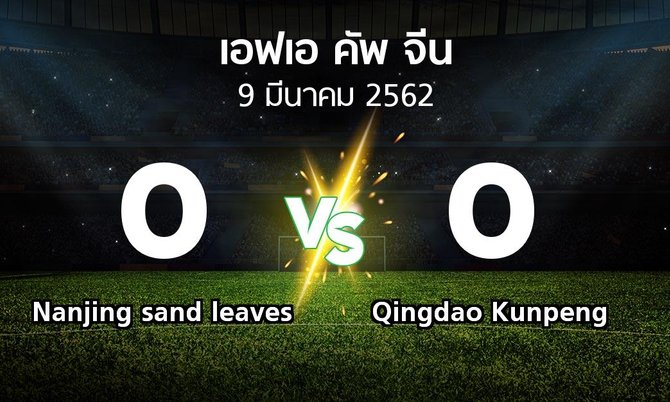 ผลบอล : Nanjing sand leaves vs Qingdao Kunpeng (เอฟเอ-คัพ-จีน 2019)