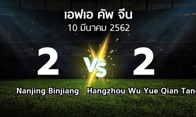 ผลบอล : Nanjing Binjiang vs Hangzhou Wu Yue Qian Tang (เอฟเอ-คัพ-จีน 2019)