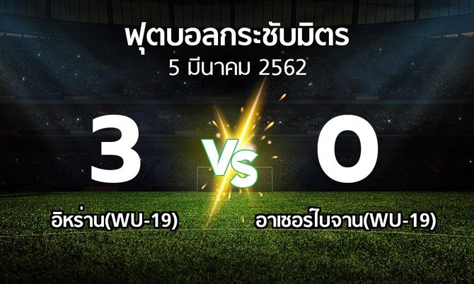 ผลบอล : อิหร่าน(WU-19) vs อาเซอร์ไบจาน(WU-19) (ฟุตบอลกระชับมิตร)