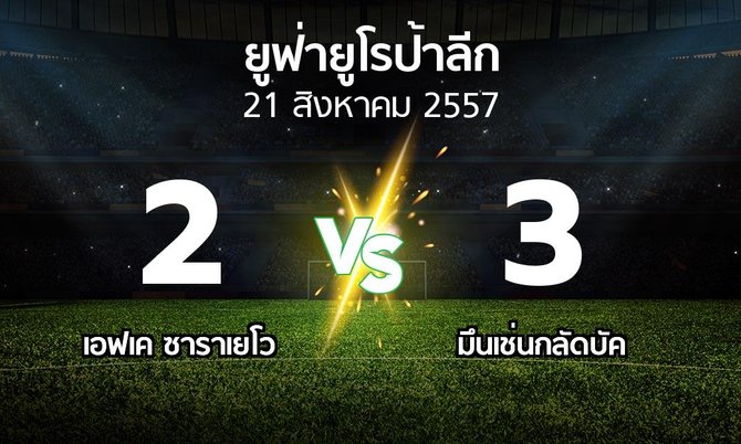 รายงานการแข่งขัน : เอฟเค ซาราเยโว vs มึนเช่นกลัดบัค (UEFA Europa League 2014-2015)
