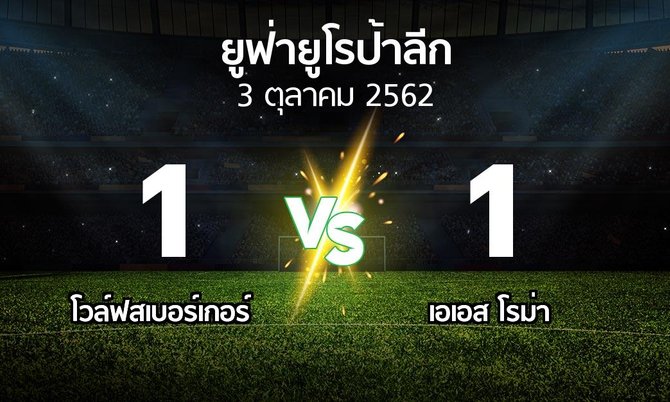 ผลบอล : Wolfsberger AC vs เอเอส โรม่า (ยูฟ่า ยูโรป้าลีก 2019-2020)