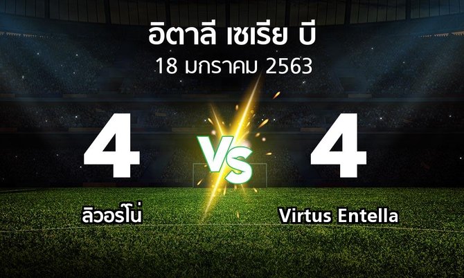 ผลบอล : ลิวอร์โน่ vs Virtus Entella (อิตาลี-เซเรีย-บี 2019-2020)