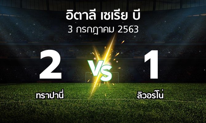 ผลบอล : ทราปานี่ vs ลิวอร์โน่ (อิตาลี-เซเรีย-บี 2019-2020)