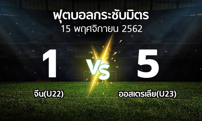 ผลบอล : จีน(U22) vs ออสเตรเลีย(U23) (ฟุตบอลกระชับมิตร)