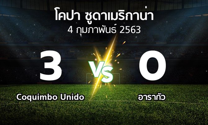 ผลบอล : Coquimbo Unido vs อารากัว (โคปา-ซูดาเมริกาน่า 2020)